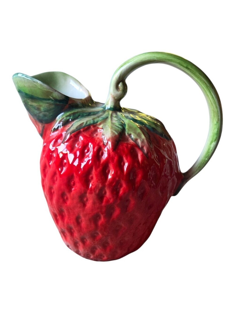 Vintage Sur La Table Ceramic Figural Strawberry Pitcher Made In Italy - Picture 2 of 7